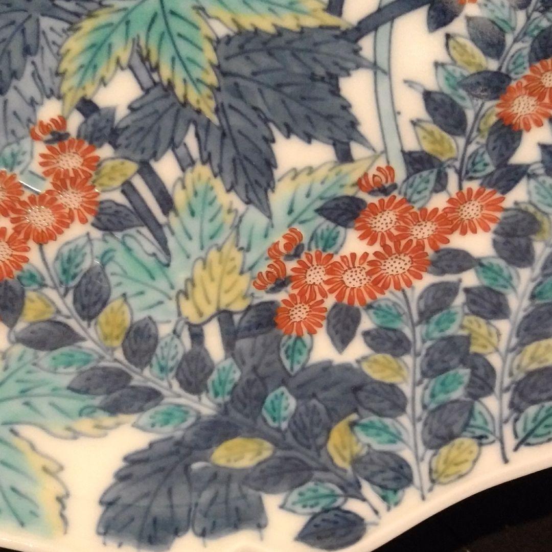 十二代今右衛門　色鍋島　芙蓉模様額皿