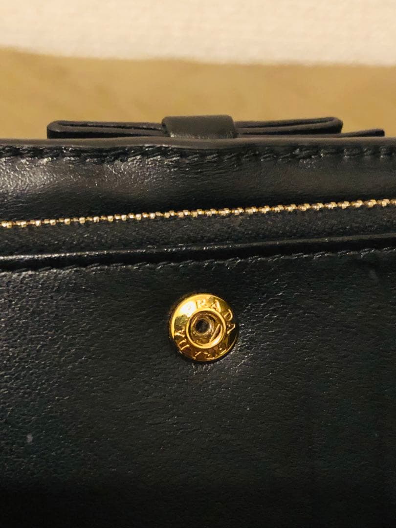 PRADA ミニ財布　ヴィッテロ　リボン　アイコン　折り財布
