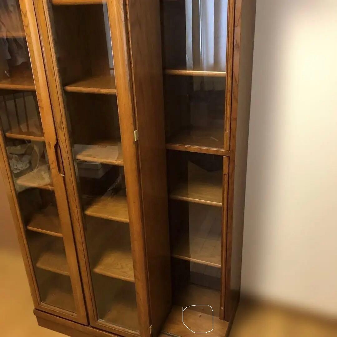 木製　本棚　スライド式