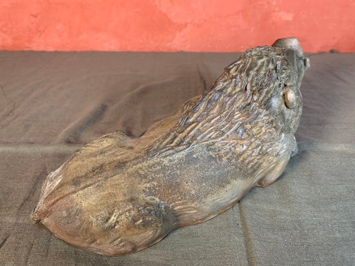 備前焼　小野田瑞穂 作　干支『亥』　共箱有り