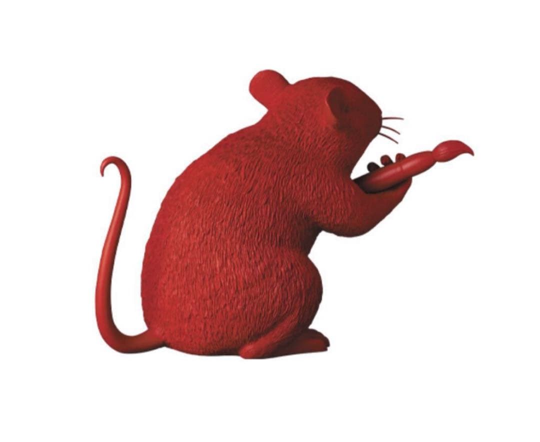 medicom toy banksy love rat sync. red 新品
