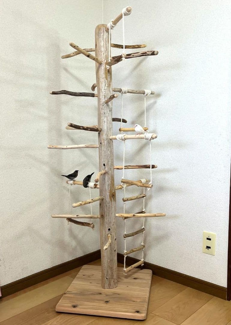 【中型鳥用】ブランコ＆はしごで楽しいバードアスレチック