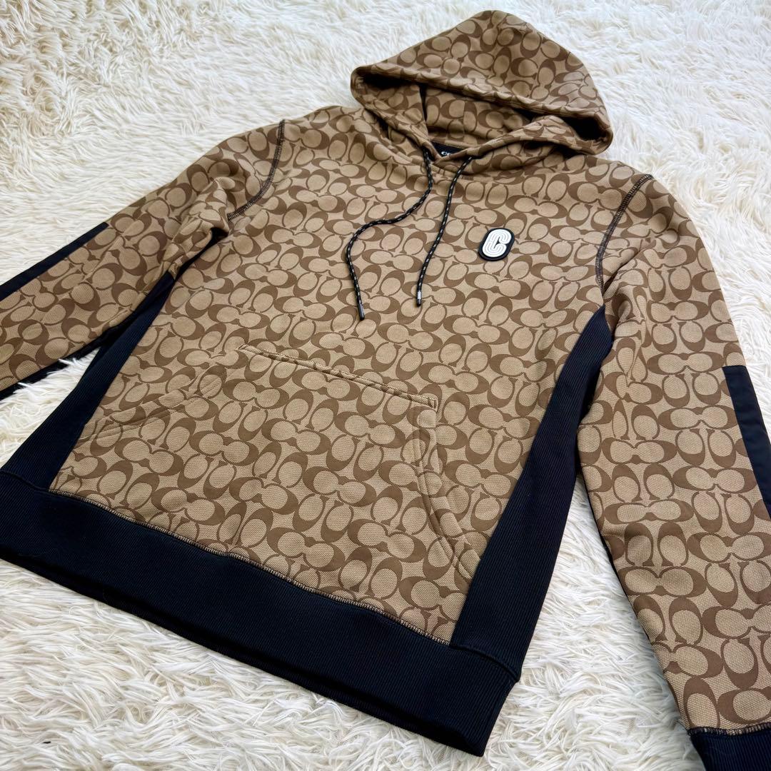 【未使用級】 COACH コーチ シグネチャー柄 パーカー フーディ