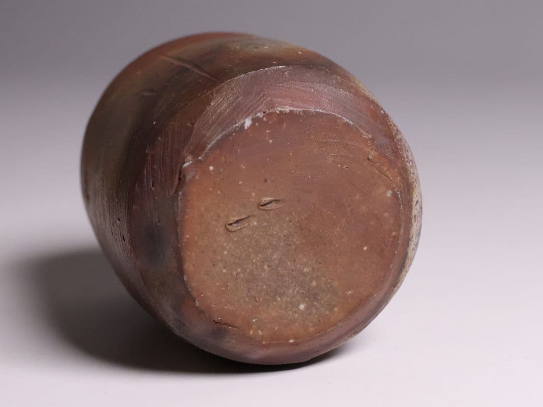 茶道具 伊勢崎満 備前焼 肩衝茶入 仕覆(2点) 共箱 陶歴 陶芸【CM340】