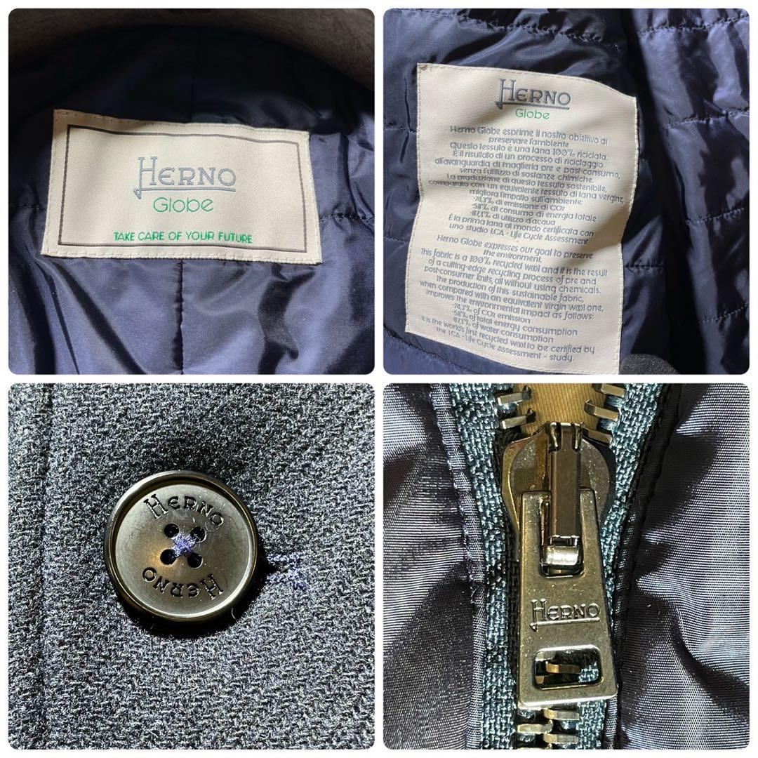 ①XL HERNO ヘルノ コート インナーダウンジャケット メンズ ネイビー系