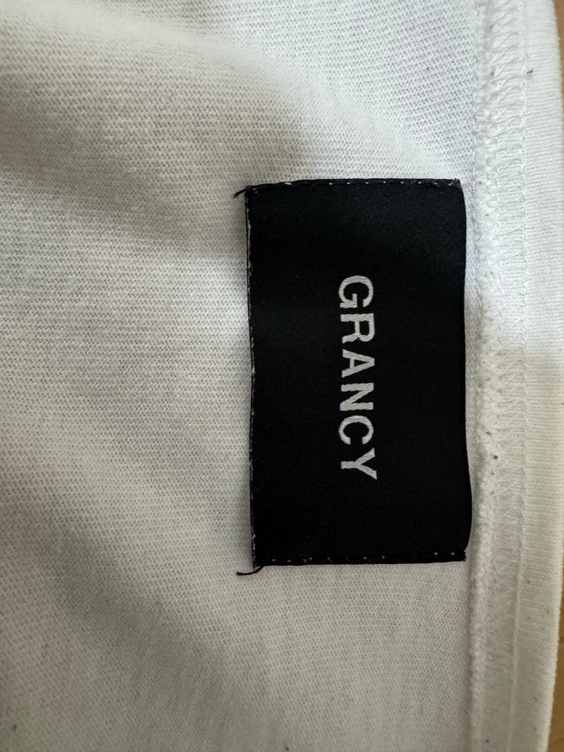 GRANCY ラインストーンデザイン グラフィックダメージ ロンT L