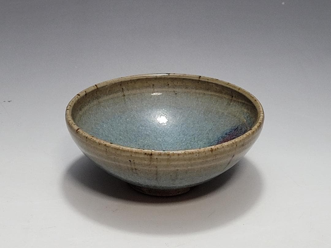 天藍釉 均窯 紅斑窯変 茶杯 宋元時代 幅約9.4cm
