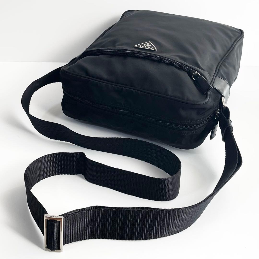 【極美品〜美品】PRADA プラダ ショルダーバッグ ナイロン×レザー スクエア