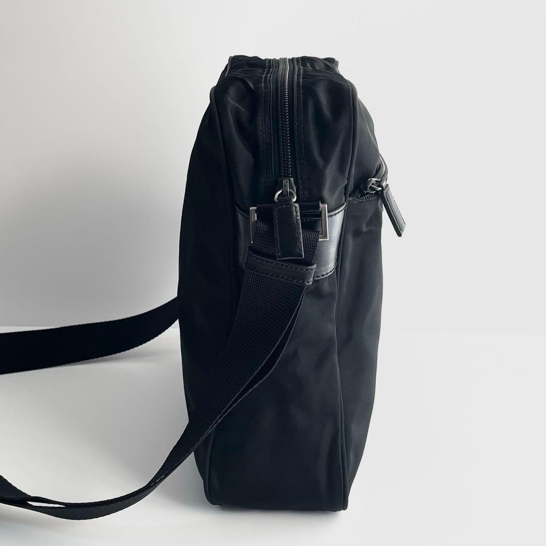 【極美品〜美品】PRADA プラダ ショルダーバッグ ナイロン×レザー スクエア