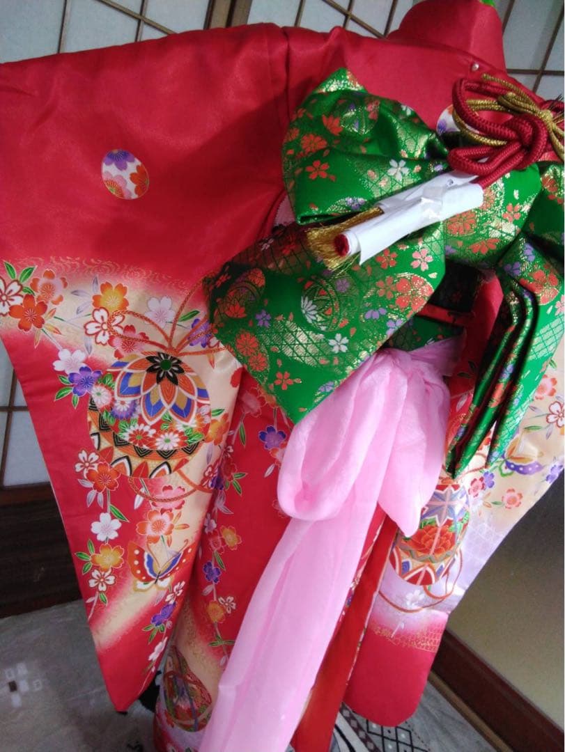 ちばです。7歳向け・化繊・お着物のセット