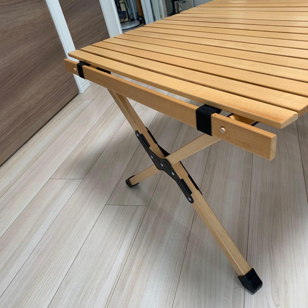 FIELDOOR ウッドロールトップテーブル 120センチ　収納袋付き