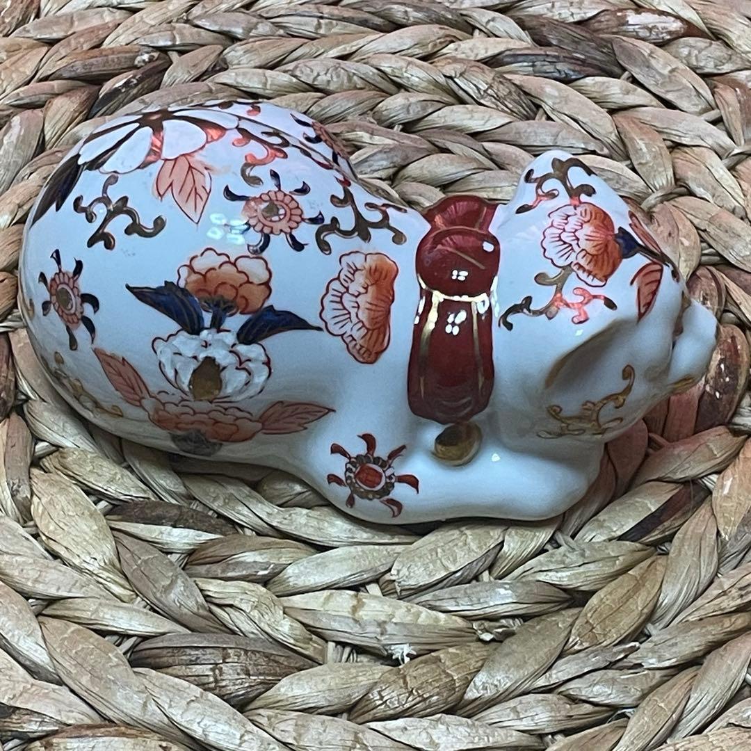 アンティーク　伊万里焼　眠り猫