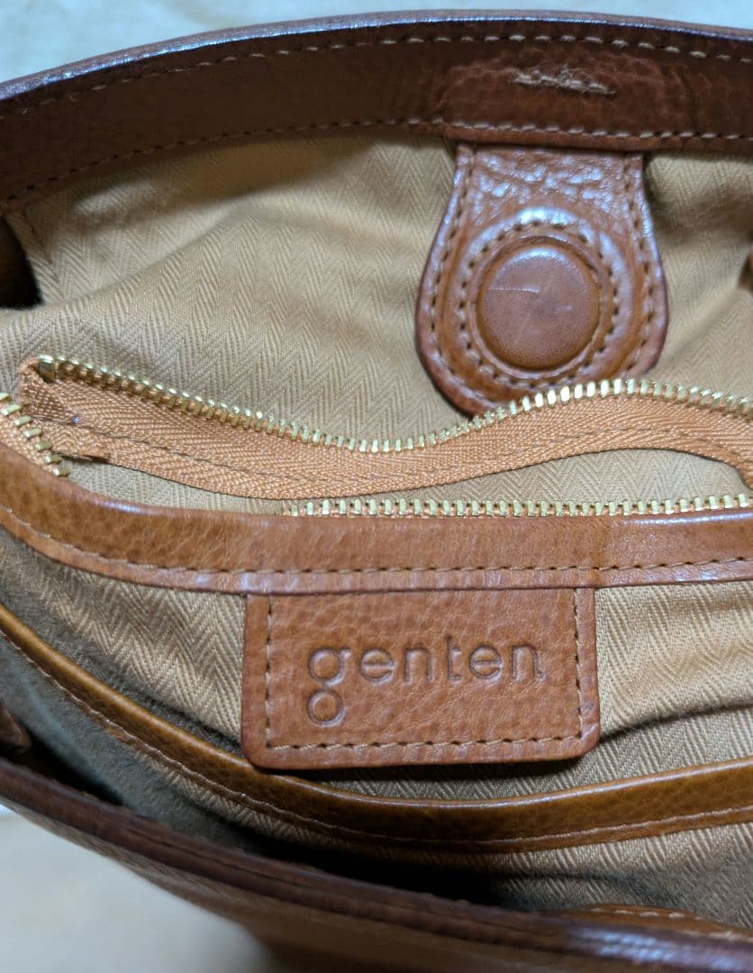 美品 genten ゲンテン トスカノーブルⅡ ショルダー 2way バケツ型