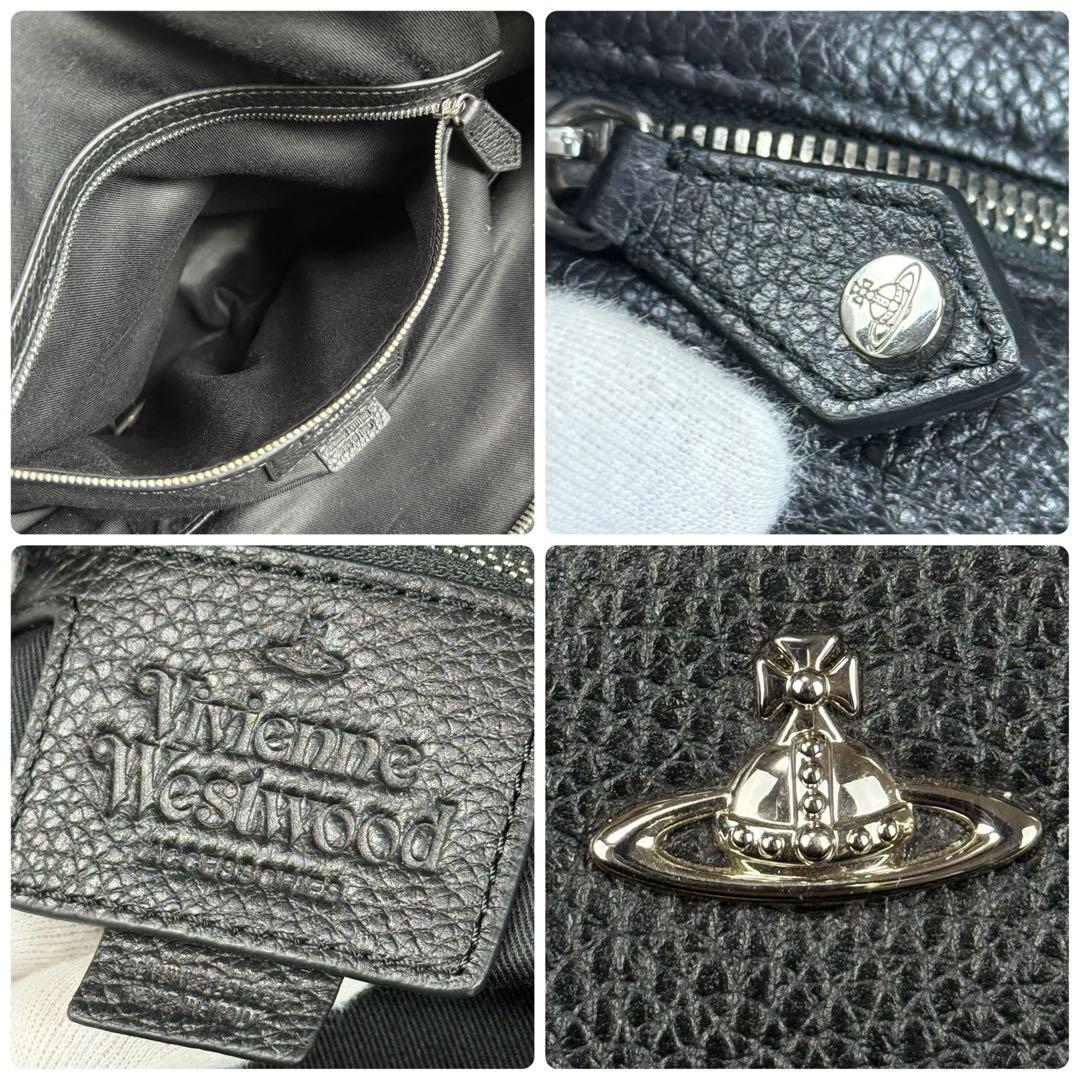 【A4対応/美品】ヴィヴィアンウエストウッド 2wayビジネスバッグ レザー 黒