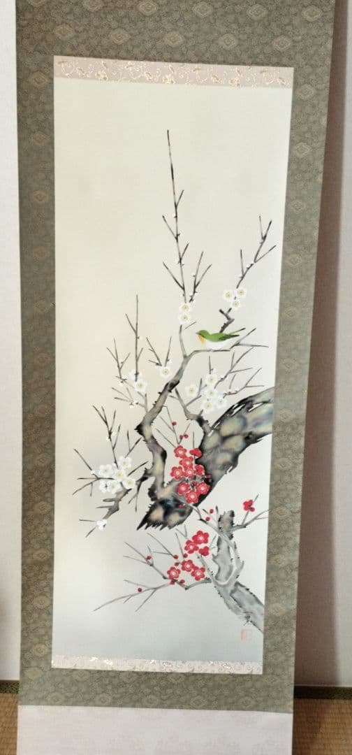梅に鶯 掛け軸