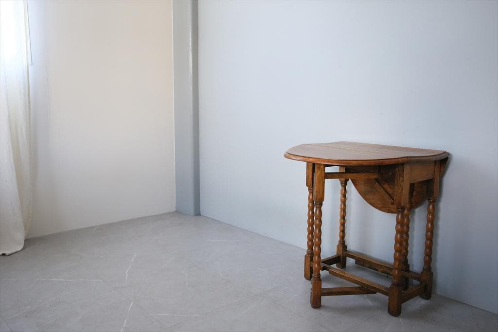 英国アンティーク木製ゲートレッグテーブル/ダイニング机バタフライ(91-148)