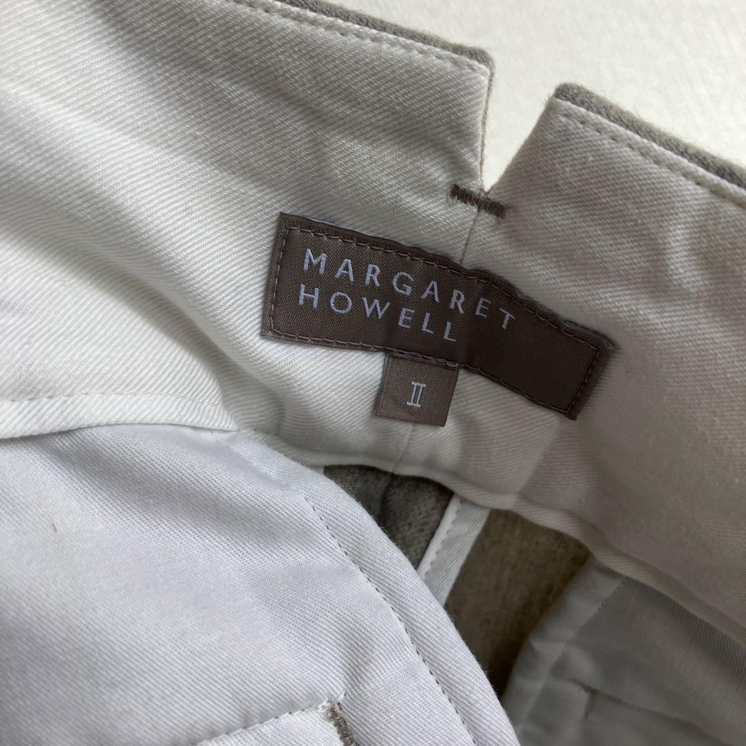 【美品】マーガレットハウエル　カシミヤ混　ワイドトラウザー