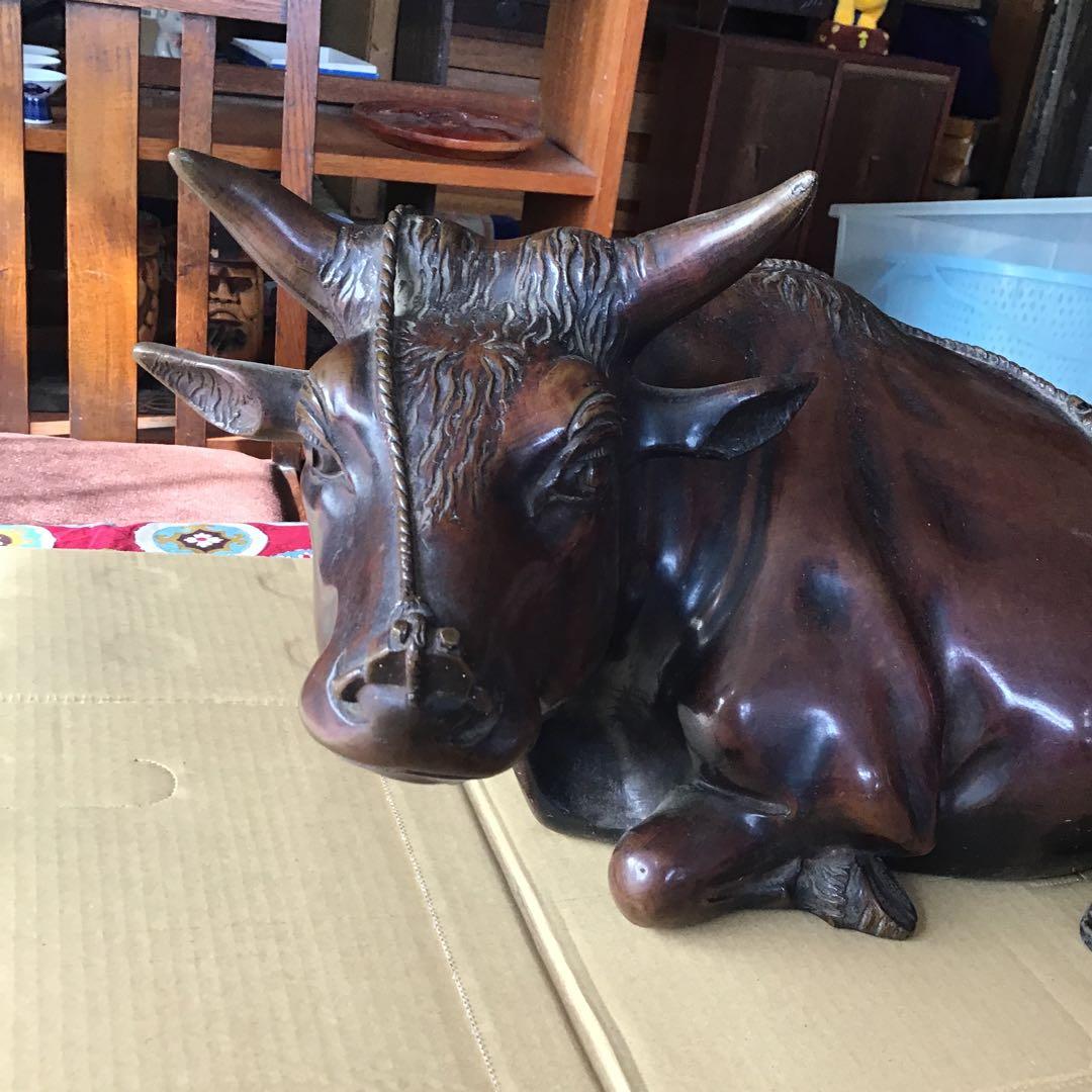 ブロンズ像　牛の像　18ｋｇ　置物　インテリア　真鍮　銅