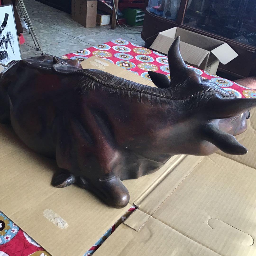 ブロンズ像　牛の像　18ｋｇ　置物　インテリア　真鍮　銅