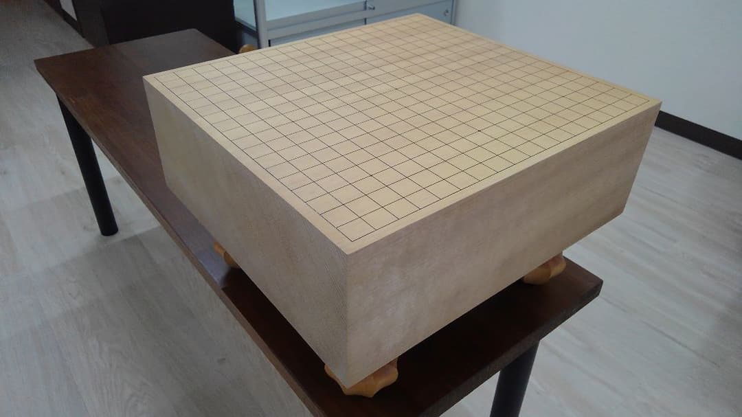 足付き５寸碁盤　桐覆付(桐ふた)