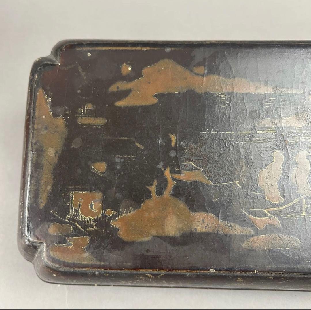 黒漆金彩長方箱 X-91