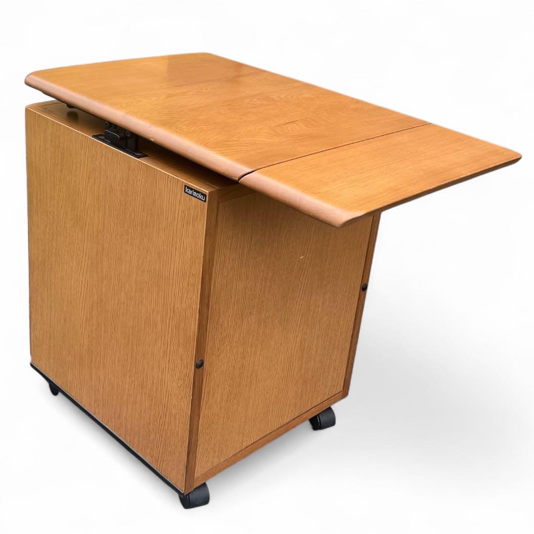 カリモク 学習家具セット② デスクワゴン 昇降式 バタフライ拡張天板販売ページ