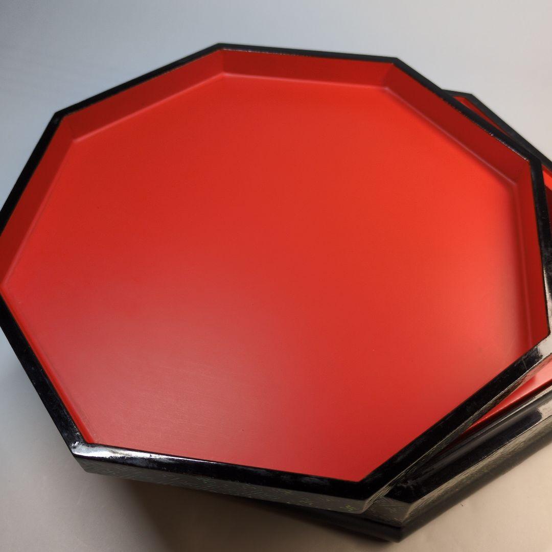 螺鈿　八角箱　重箱　年代物　韓国螺鈿　李朝螺鈿　アンティーク　骨董