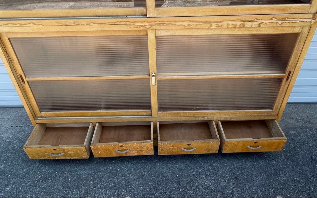 稀少/当時物/大型/水屋箪笥/箪笥/ガラス棚/食器棚/収納棚/小引き出し/②