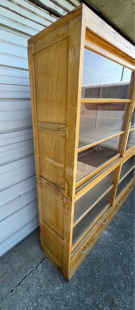 稀少/当時物/大型/水屋箪笥/箪笥/ガラス棚/食器棚/収納棚/小引き出し/②