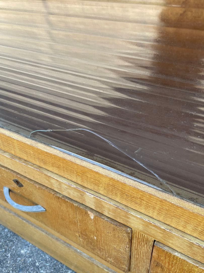 稀少/当時物/大型/水屋箪笥/箪笥/ガラス棚/食器棚/収納棚/小引き出し/②