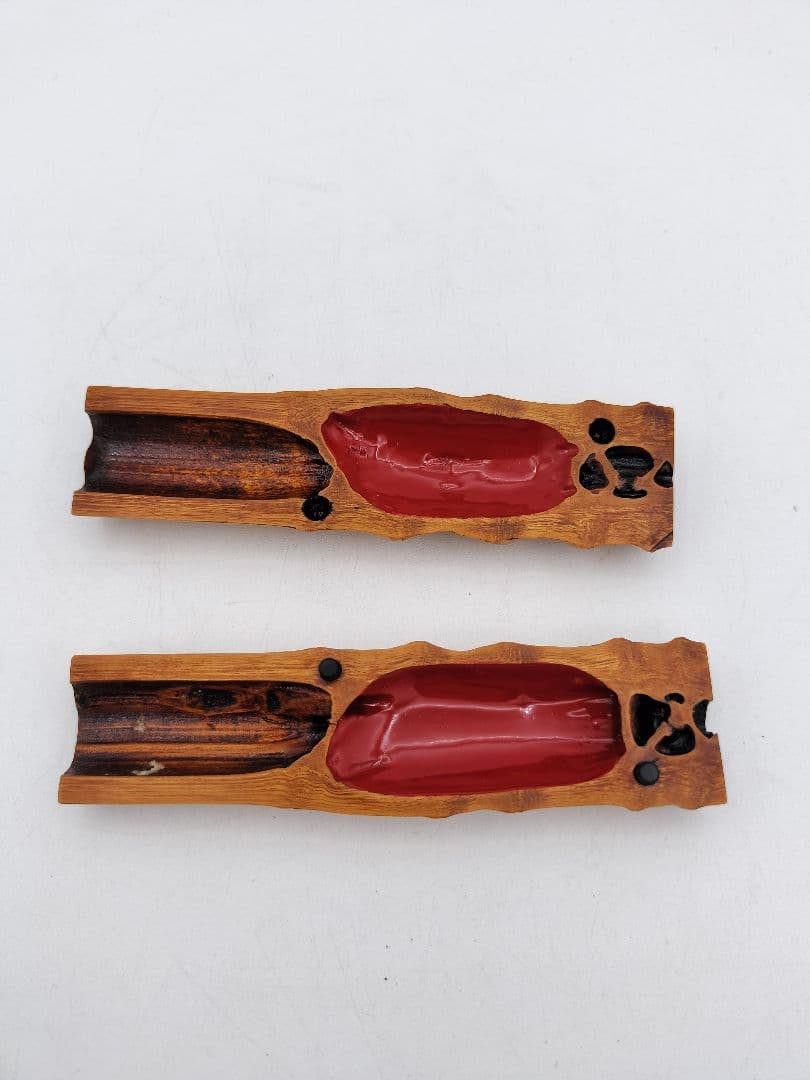 b346 香合 尺八 布袋 竹 吉田華正 木箱 茶道具 古物