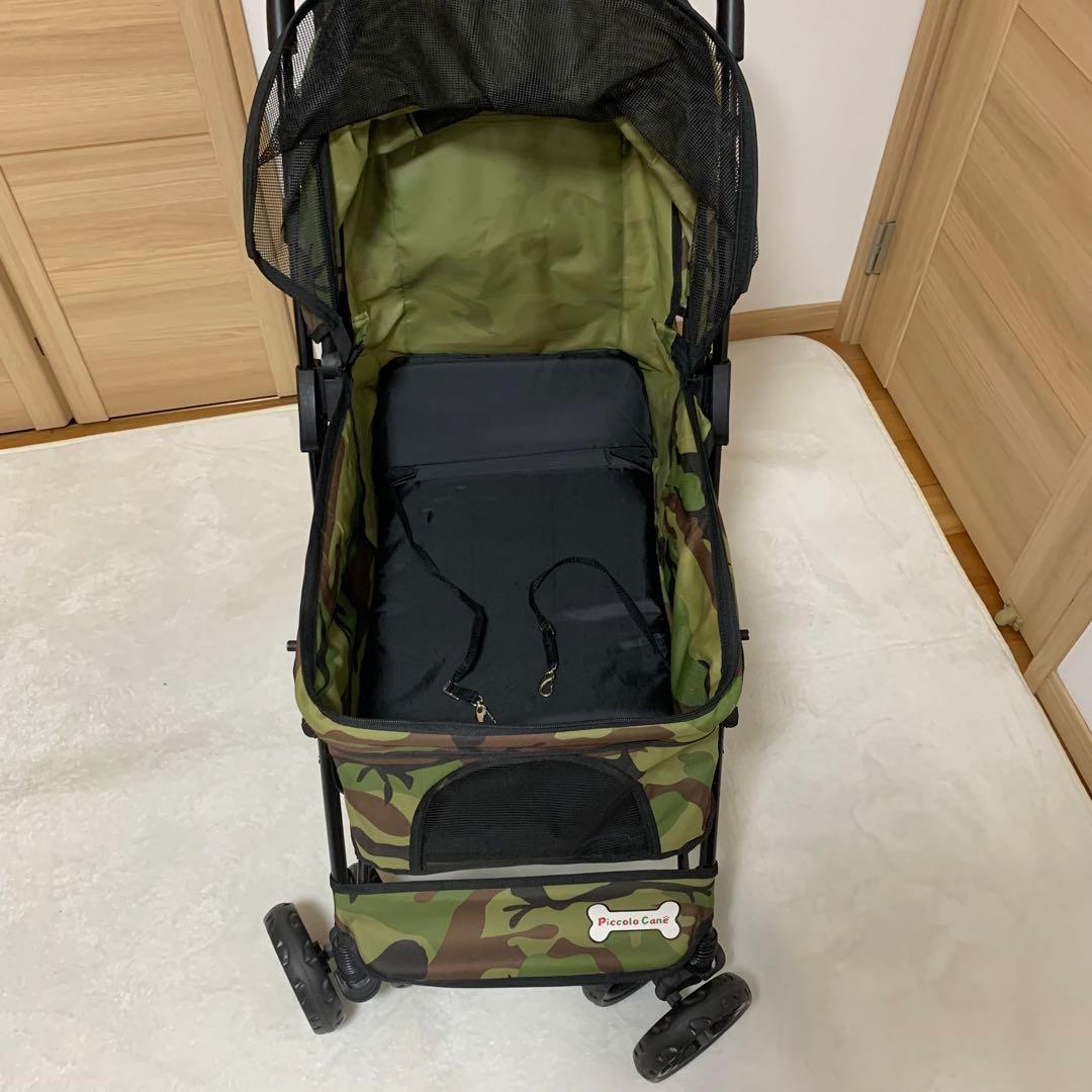 【美品】ピッコロカーネ プリモ 迷彩 ペットカート 中型犬 多頭飼 ロゴ有 人気