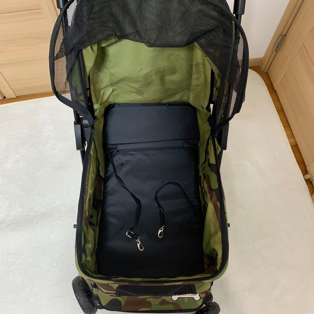 【美品】ピッコロカーネ プリモ 迷彩 ペットカート 中型犬 多頭飼 ロゴ有 人気