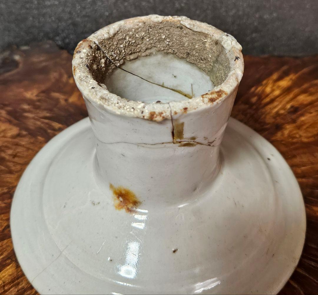 李氏朝鮮時代　李朝白磁　高台皿　台皿　祭器　高坏　李朝白磁皿　李朝堅手　李朝工芸