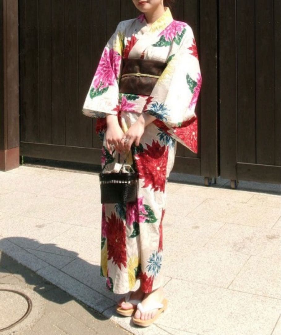 KEITAMARUYAMA ×Ameri BEIGE FLOWER YUKATA