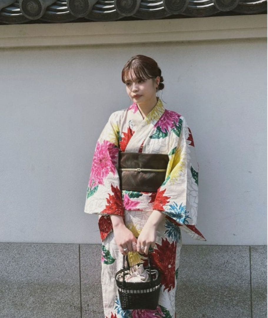 KEITAMARUYAMA ×Ameri BEIGE FLOWER YUKATA