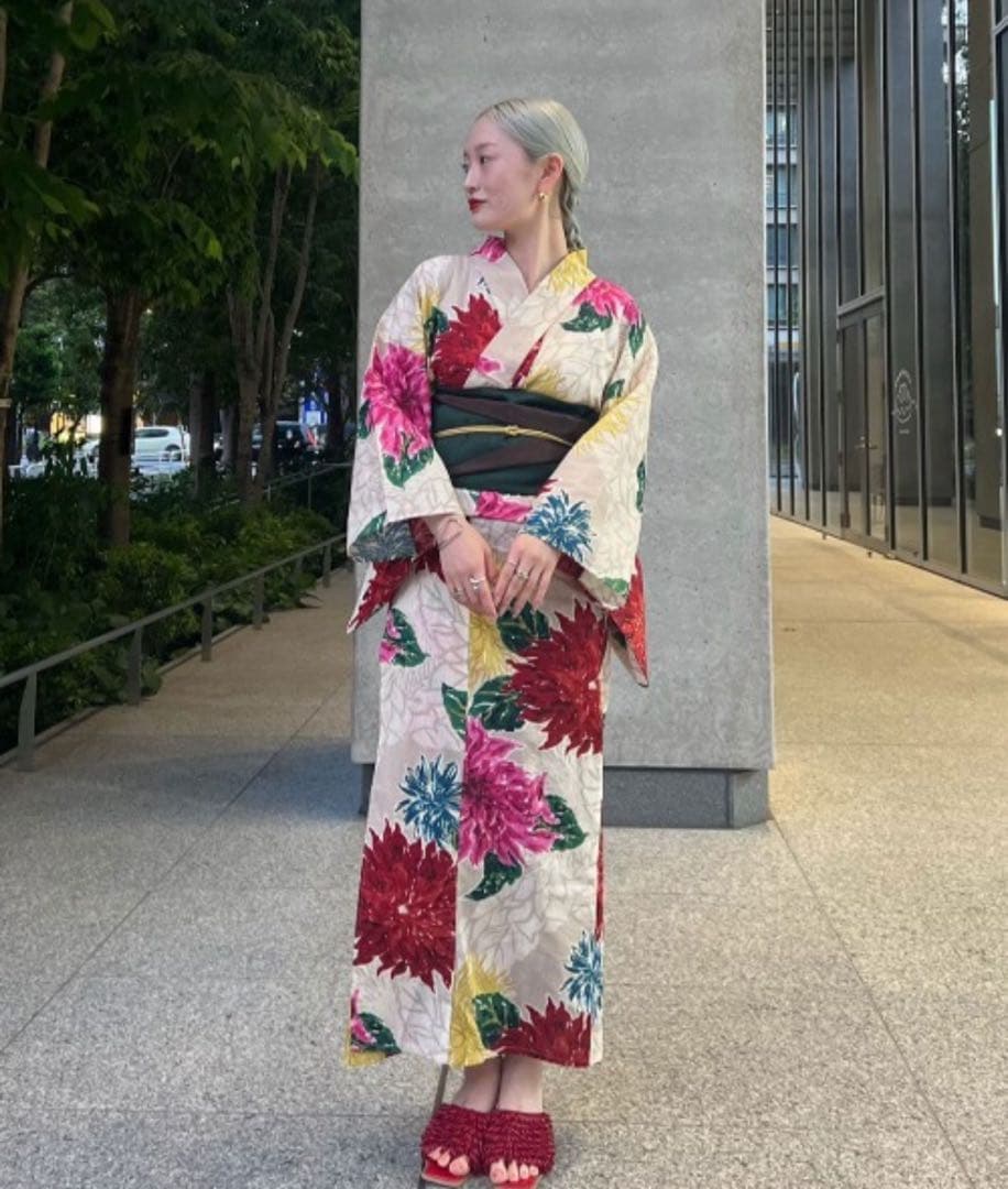 KEITAMARUYAMA ×Ameri BEIGE FLOWER YUKATA