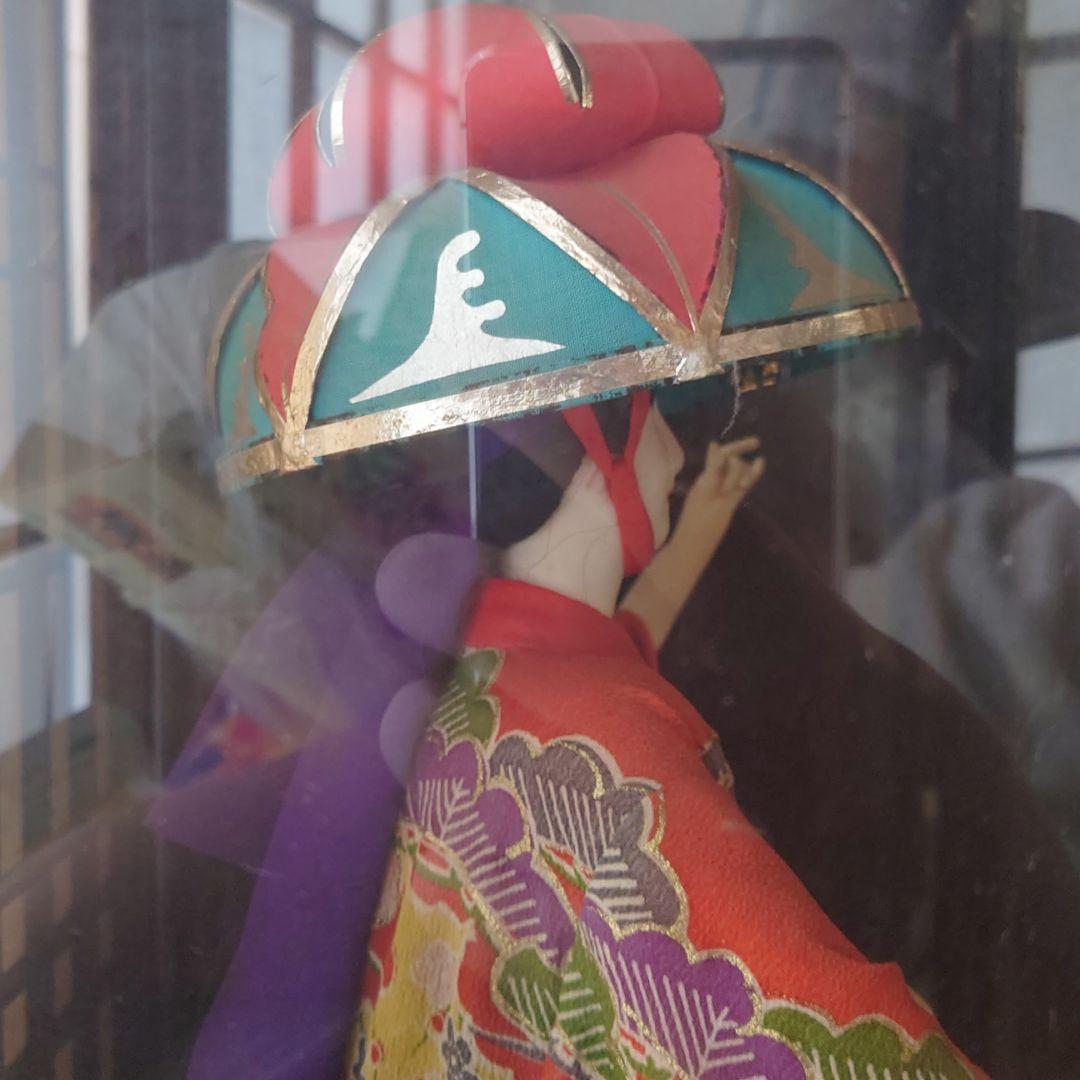 琉球人形 四つ竹 立ち姿 ガラスケース付き