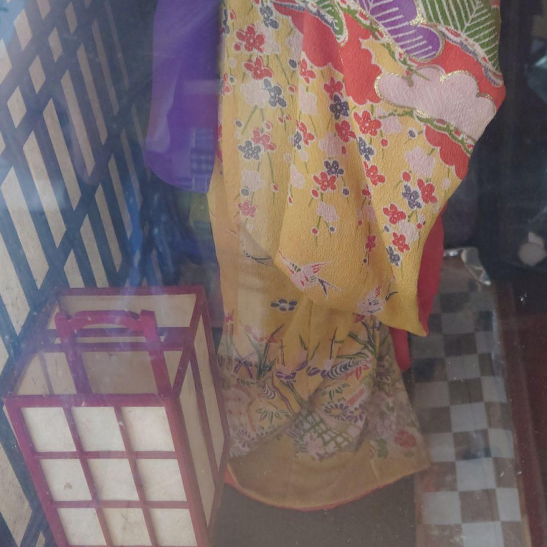 琉球人形 四つ竹 立ち姿 ガラスケース付き