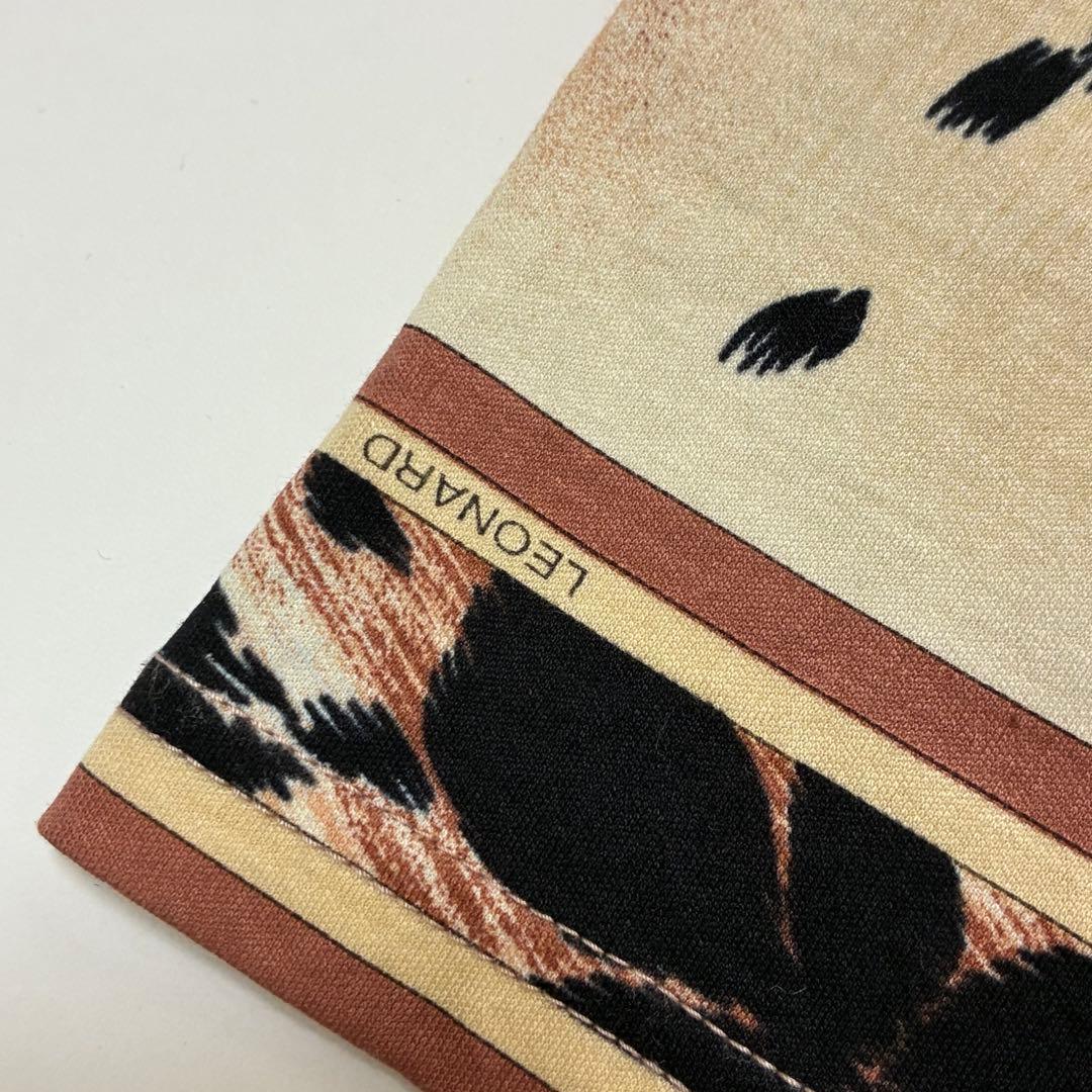 LEONALD レオナール☆レオパード柄膝丈タイトスカート 38 ベージュ系