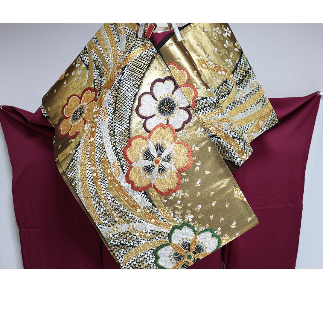 ヴィンテージ振袖■単品単体■161cm■成人式前撮り■帯オマケ品正絹HT03