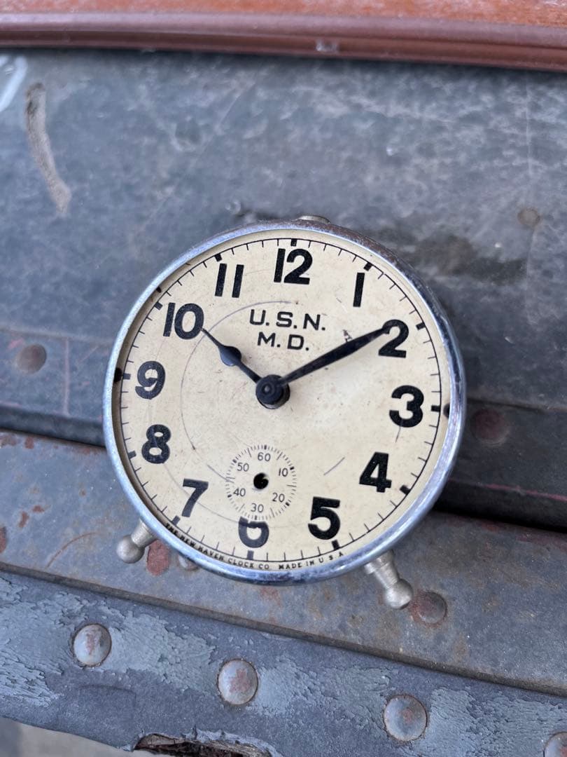 【antique】40's US.NAVY USN 置き時計 USA アメリカ