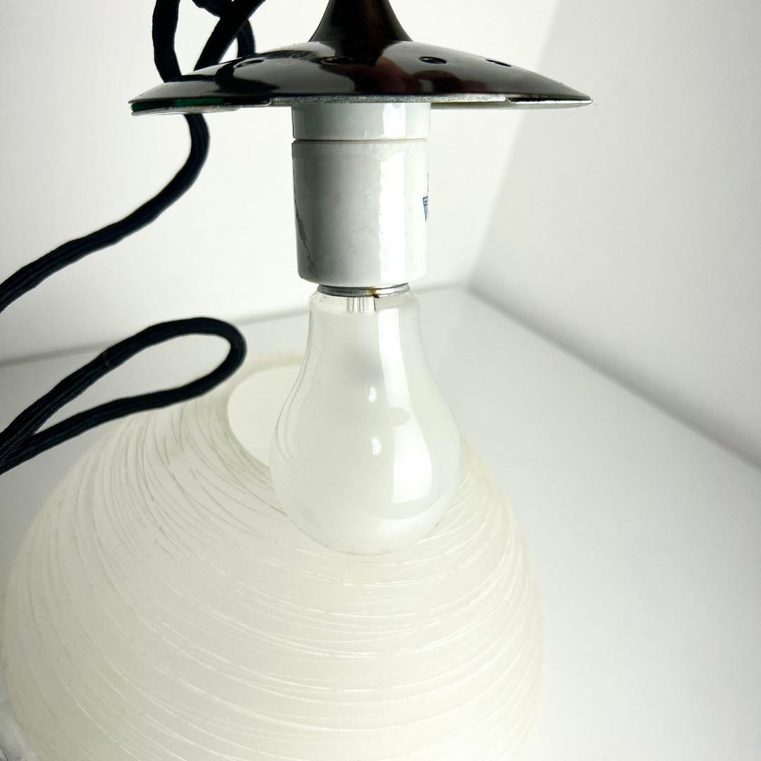 希少昭和レトロ✨未使用 保管品 山田照明 糸巻きガラス ペンダントライト ランプ