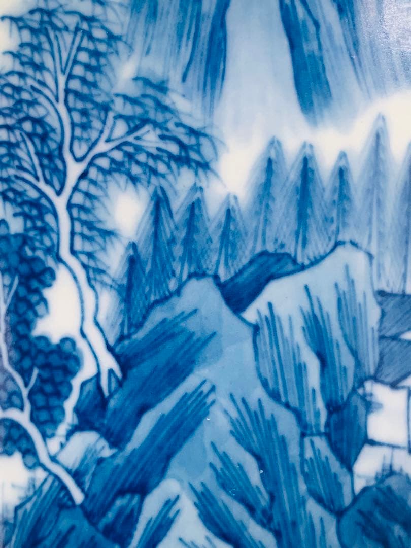 中国清時代末期染付花瓶（Ronbin）