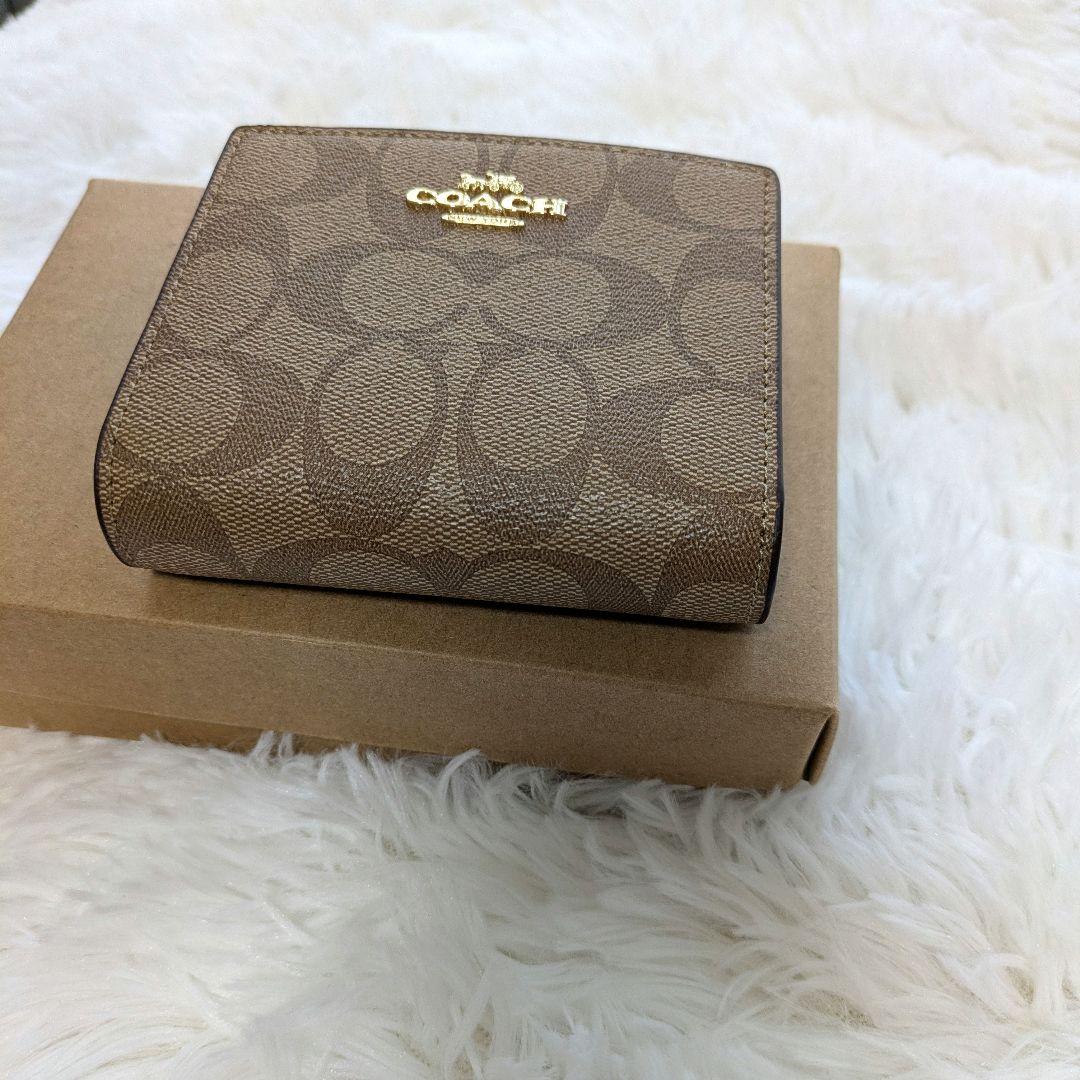 COACH 2つ折り財布 ブラウン ラウンドウォレット