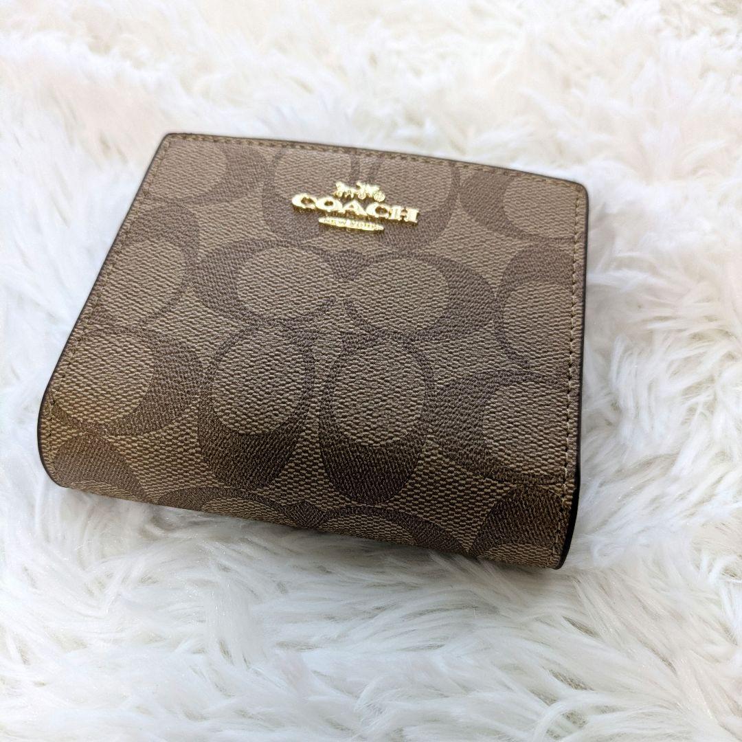 COACH 2つ折り財布 ブラウン ラウンドウォレット