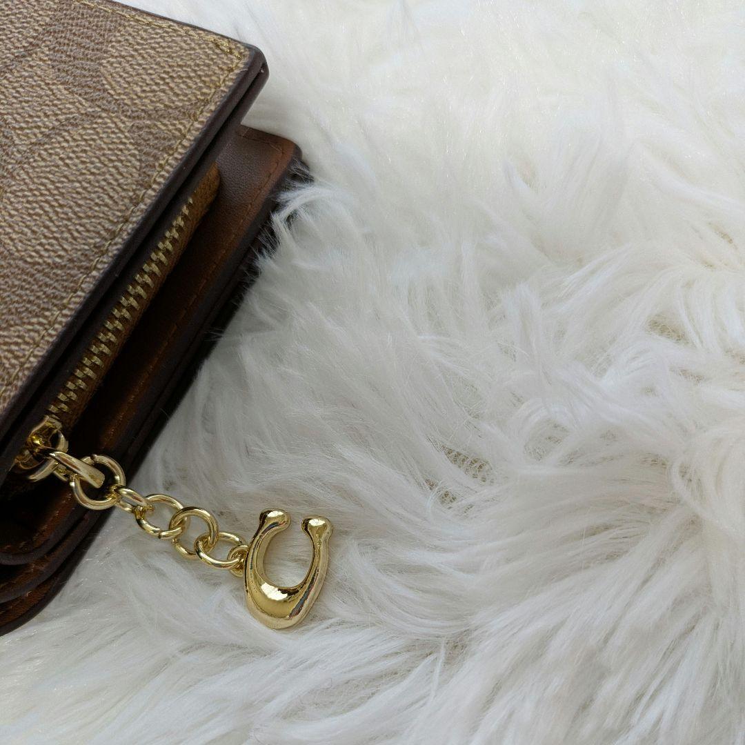 COACH 2つ折り財布 ブラウン ラウンドウォレット