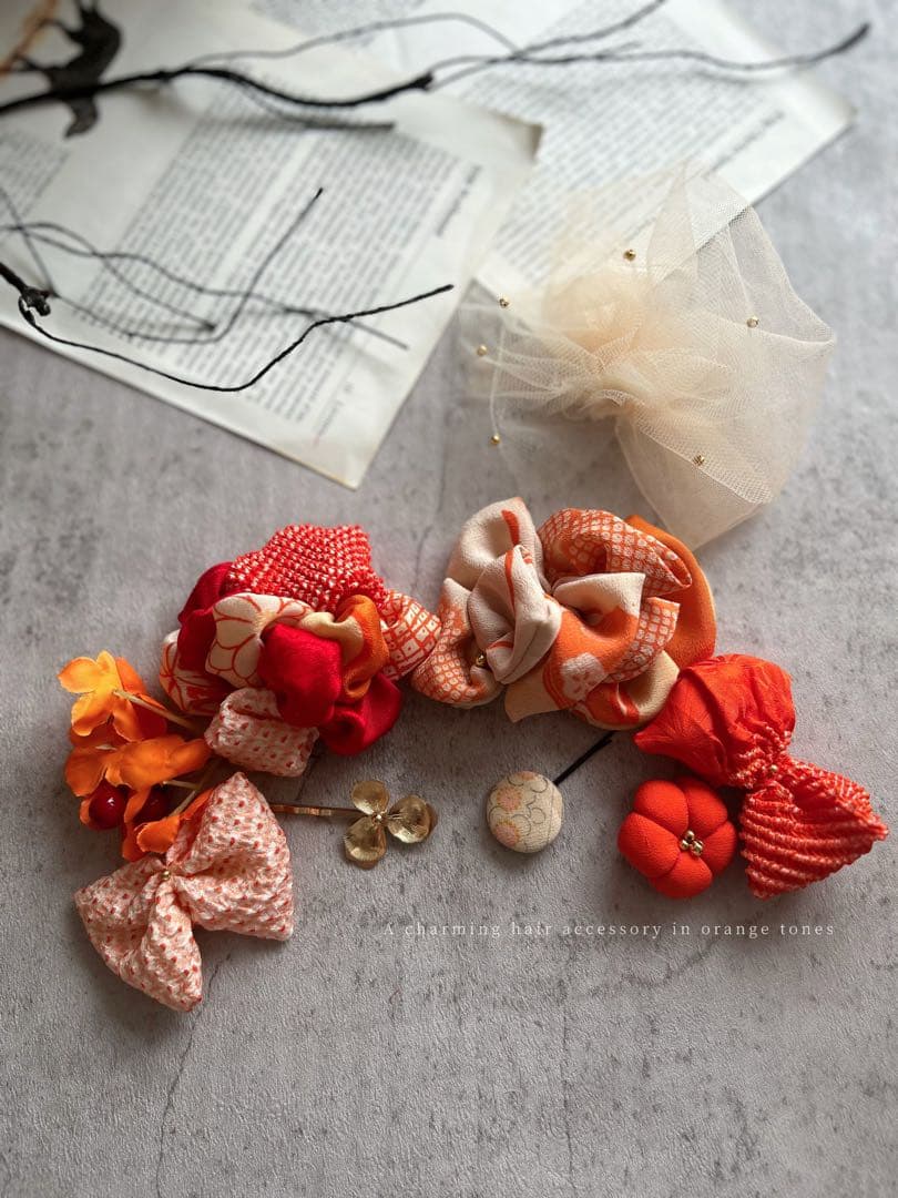 七五三　七五三髪飾り　ヘッドドレス　着物髪飾り　リメイク髪飾り　074