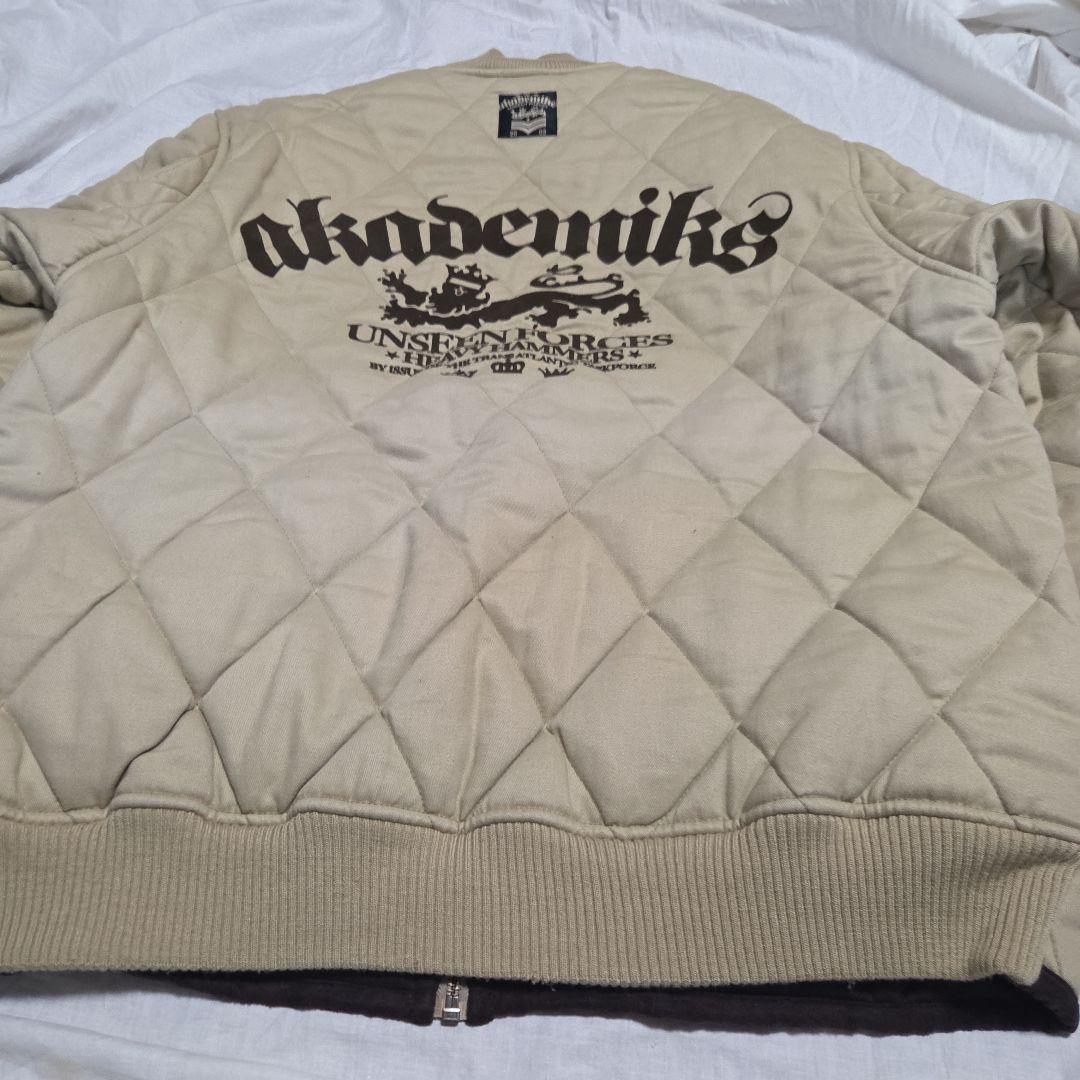 akademiks アカデミクス キルティングジャケット L ベージュ Y2K