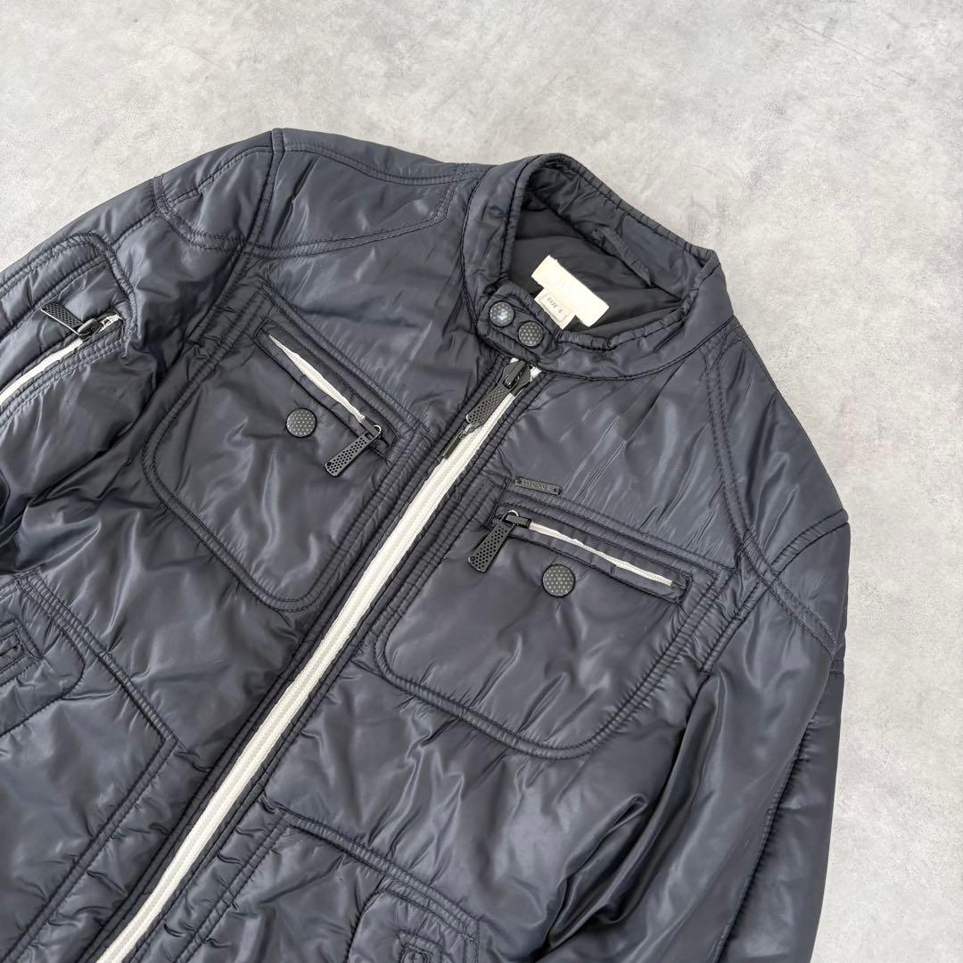 DIESEL ナイロン ライダースジャケット y2k S ギミック グランジ